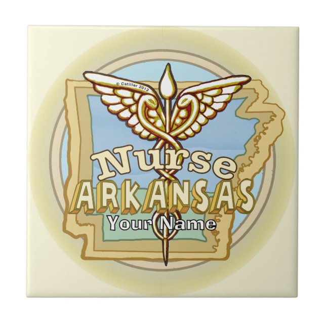 Arkansas Nurse Caduceus  tile  (Front)