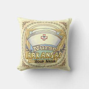 Arkansas Nurse Throw Pillow
