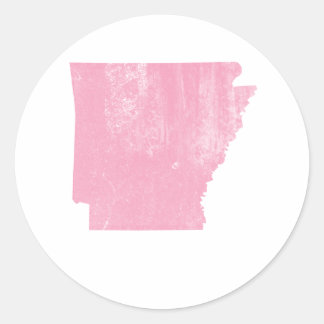 Arkansas Pink Vintage Grunge Classic Round Sticker