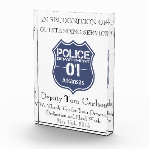 Arkansas Police Department Shield 01 Acrylic Award