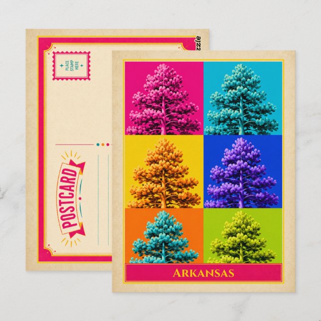 Arkansas Postcard Pine Tree Vintage Pop (Front/Back)