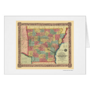 Arkansas Railroad Map 1854 Cards