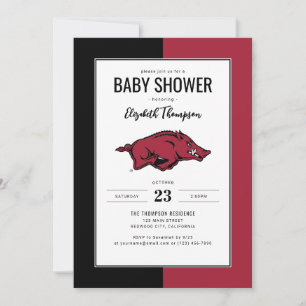 Arkansas Razorbacks Baby Shower Invitation