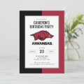 Arkansas Razorbacks Birthday Invitation | Zazzle