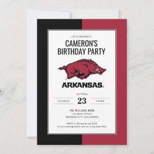 Arkansas Razorbacks Birthday Invitation
