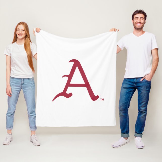 Arkansas Razorbacks Classic "A" Baseball Logo Fleece Blanket (In Situ)