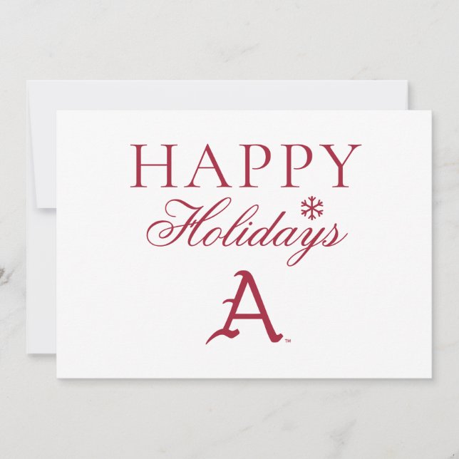 Arkansas Razorbacks Classic "A" Baseball Logo Holiday Card (Front)