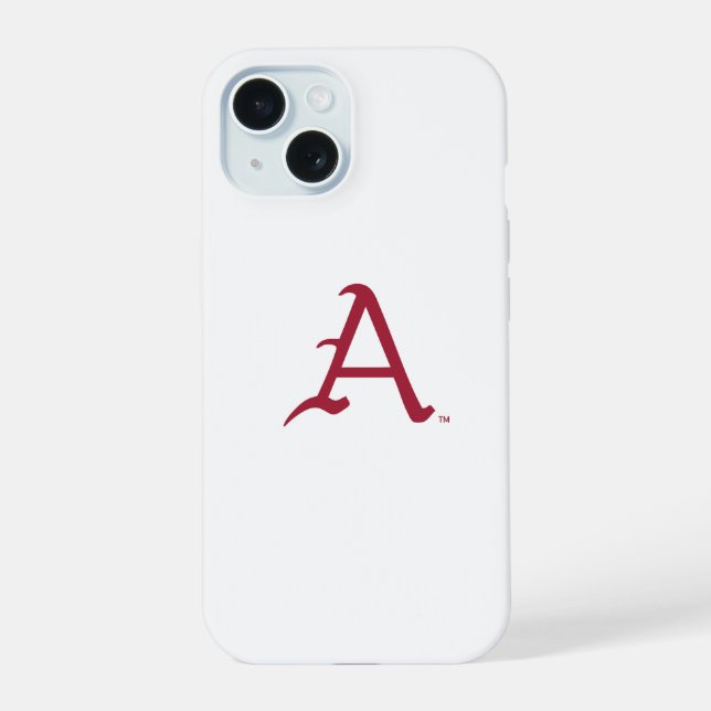 Arkansas Razorbacks Classic "A" Baseball Logo iPhone 15 Case (Back)