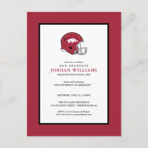 Arkansas Razorbacks Football Helmet Announcement Postcard