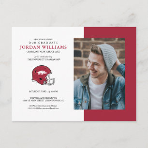 Arkansas Razorbacks Football Helmet Announcement Postcard