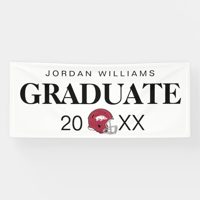 Arkansas Razorbacks Football Helmet Banner (Horizontal)
