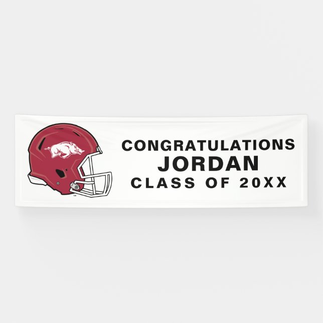 Arkansas Razorbacks Football Helmet Banner (Horizontal)