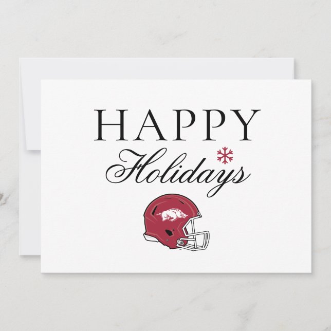Arkansas Razorbacks Football Helmet Holiday Card (Front)