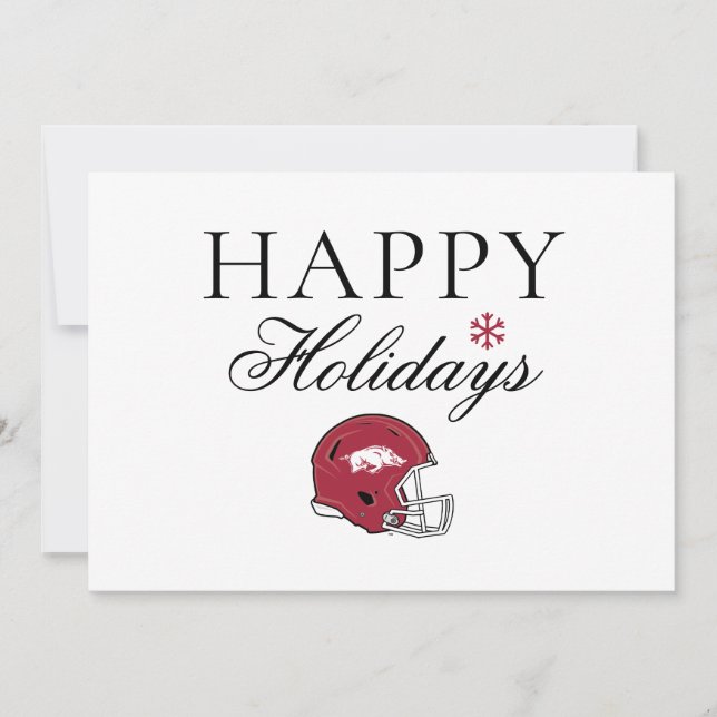 Arkansas Razorbacks Football Helmet Holiday Card (Front)