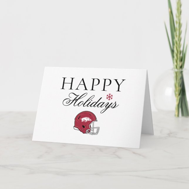 Arkansas Razorbacks Football Helmet Holiday Card (Front)