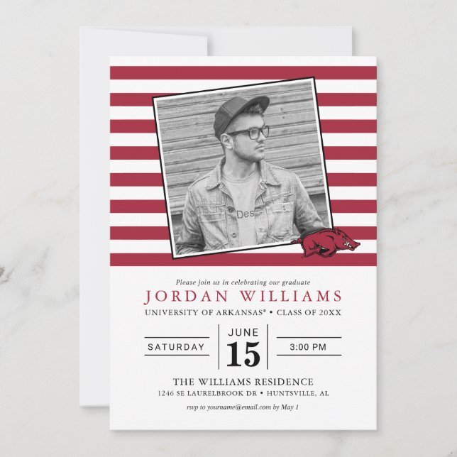 Arkansas Razorbacks Graduate Announcement (Front)
