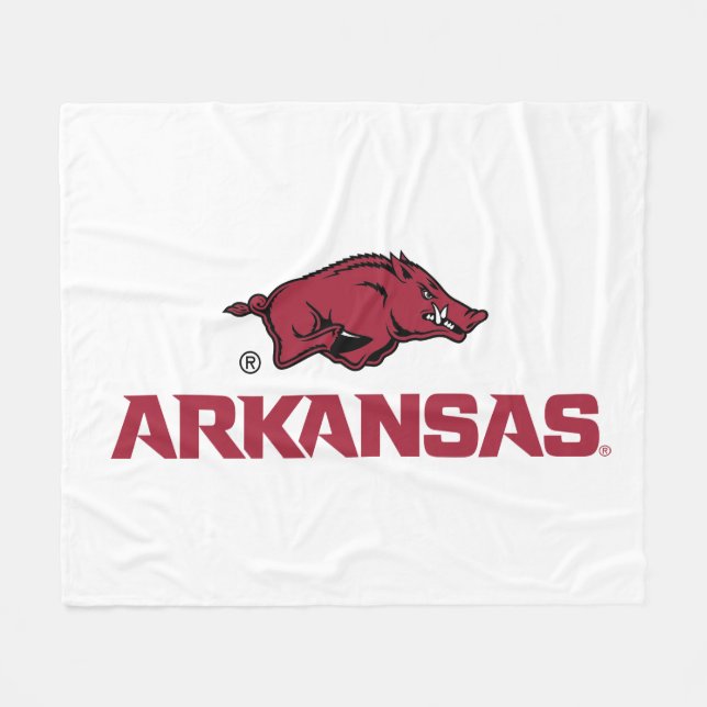 Arkansas Razorbacks Logo Fleece Blanket (Front (Horizontal))