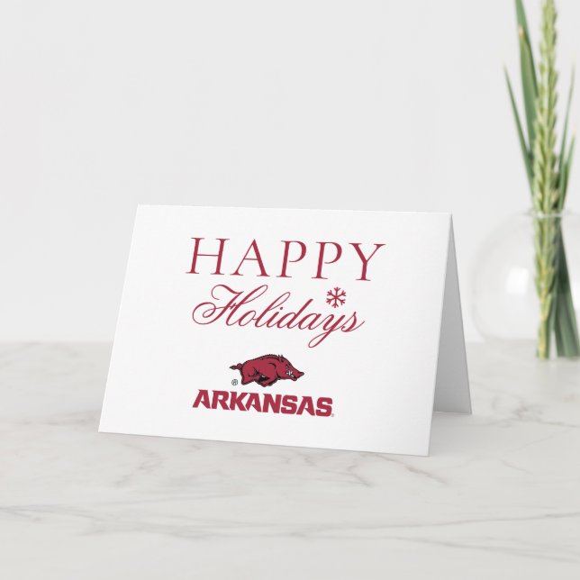 Arkansas Razorbacks Logo Holiday Card (Front)