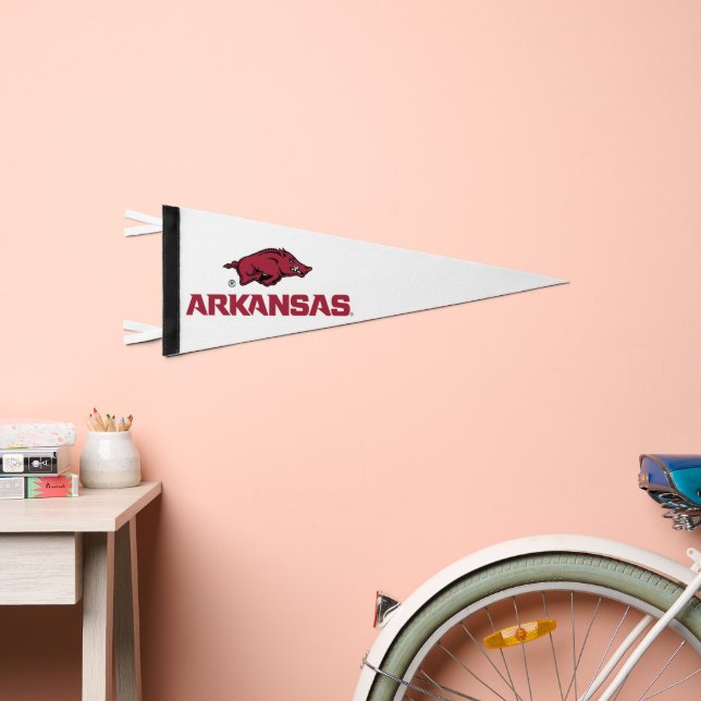 Arkansas Razorbacks Logo Pennant Flag (Front)