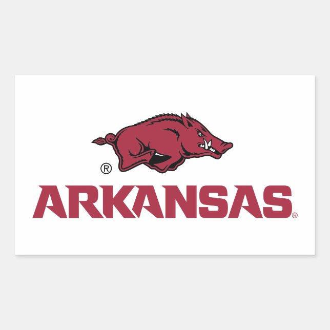 Arkansas Razorbacks Logo Rectangular Sticker (Front)