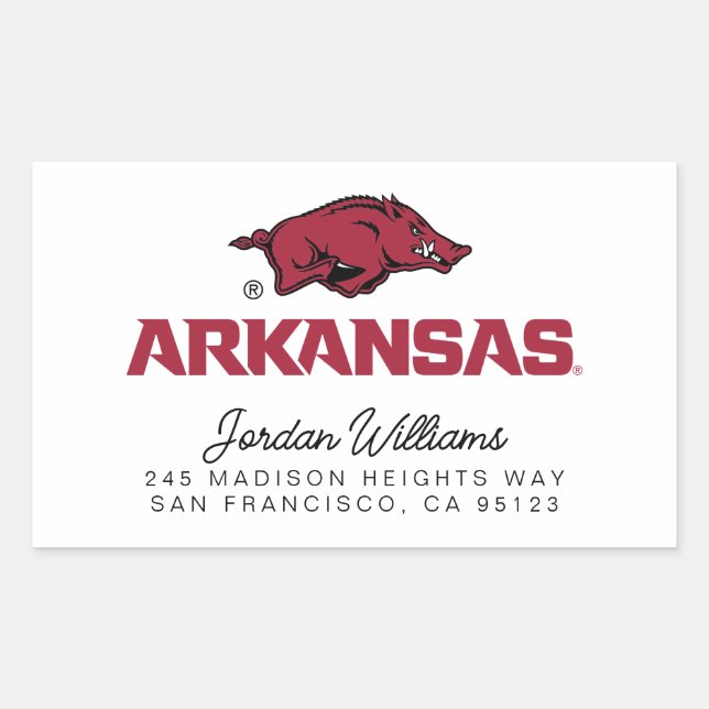 Arkansas Razorbacks Logo Rectangular Sticker (Front)