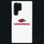Arkansas Razorbacks Logo Samsung Galaxy S22 Ultra Case<br><div class="desc">This Arkansas Razorbacks logo combines the fierce, running razorback hog icon above bold and angular "ARKANSAS" text in crimson red. The Razorback is depicted with sharp tusks, aggressive posture, and powerful motion, symbolizing strength and determination. The wordmark complements the fierce mascot with its sharp-edged, modern typeface, representing the University of...</div>