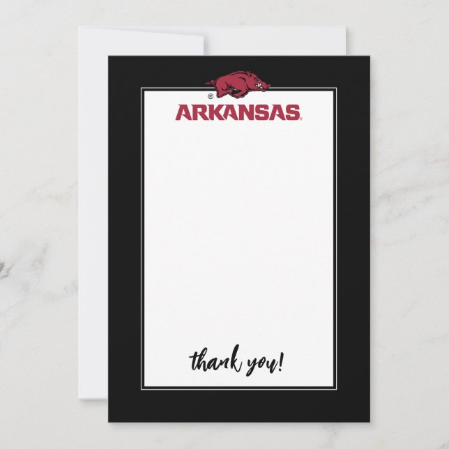 Arkansas Razorbacks Logo | Thank You (Front)