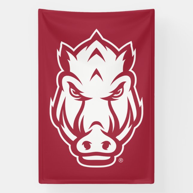 Arkansas Razorbacks Mascot Logo Banner (Vertical)