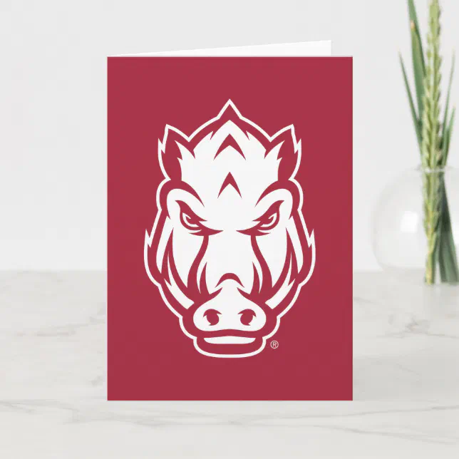 Arkansas Razorbacks Mascot Logo Card | Zazzle