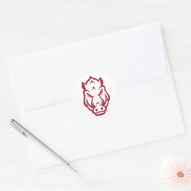 Arkansas Razorbacks Mascot Logo Classic Round Sticker (Envelope)