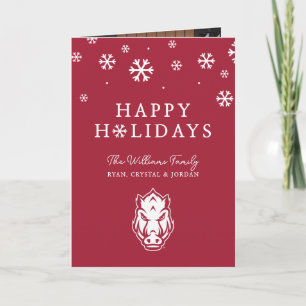 Arkansas Razorbacks Mascot Logo Holiday Card