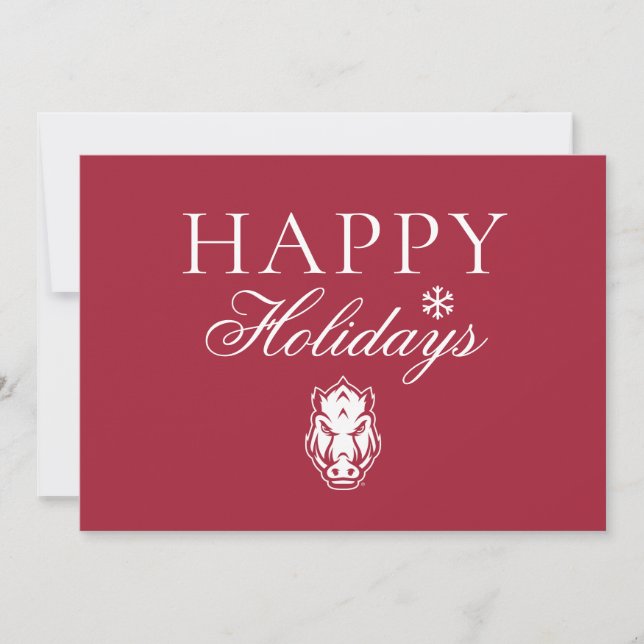 Arkansas Razorbacks Mascot Logo Holiday Card (Front)