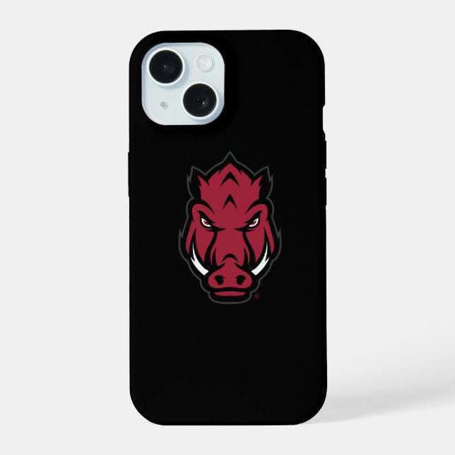 Arkansas Razorbacks Mascot Logo iPhone 15 Case (Back)