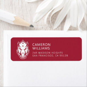 Arkansas Razorbacks Mascot Logo Label