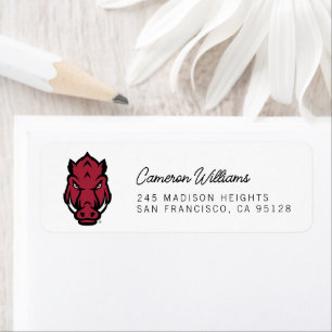 Arkansas Razorbacks Mascot Logo Label