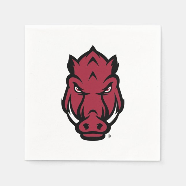 Arkansas Razorbacks Mascot Logo Napkins (Front)
