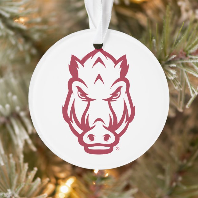 Arkansas Razorbacks Mascot Logo Ornament (Tree)