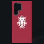 Arkansas Razorbacks Mascot Logo Samsung Galaxy S22 Ultra Case<br><div class="desc">The Arkansas Razorbacks mascot logo is a fierce representation of the school's iconic hog mascot, staring directly forward with an intense, determined expression. The wild boar's face is depicted in bold crimson and black outlines, with sharp angles emphasizing strength and aggression. The eyes are narrowed, adding to the intimidating look,...</div>