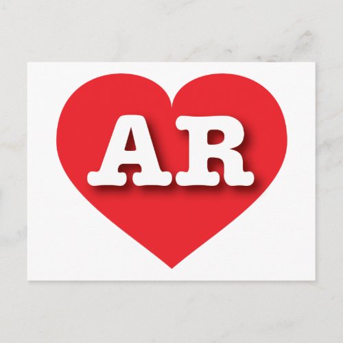 Arkansas Red Heart _ I love AR Postcard