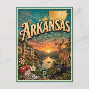 Arkansas Retro Travel Souvenir Postcard