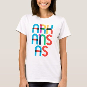 Arkansas Retro Vintage Colorful 80s Pop Art Type T-Shirt