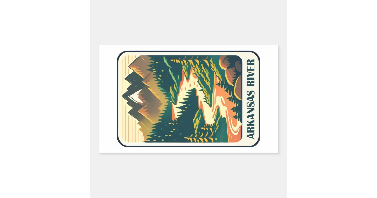 Arkansas River Colorado Colors Rectangular Sticker | Zazzle