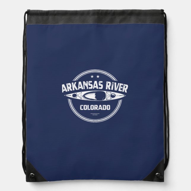 Arkansas River, Colorado Drawstring Bag (Front)
