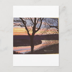 Arkansas River Sunset Painting Postcard