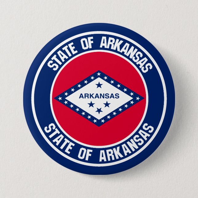 Arkansas Round Emblem Button (Front)