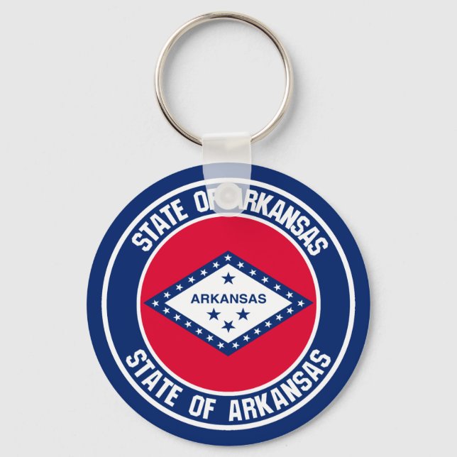 Arkansas Round Emblem Keychain (Front)