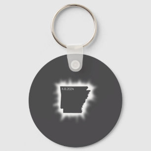 Arkansas Solar Eclipse April 8, 2024 State Outline Keychain