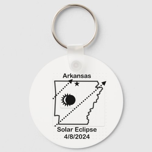 Arkansas Solar Eclipse Keychain 2024