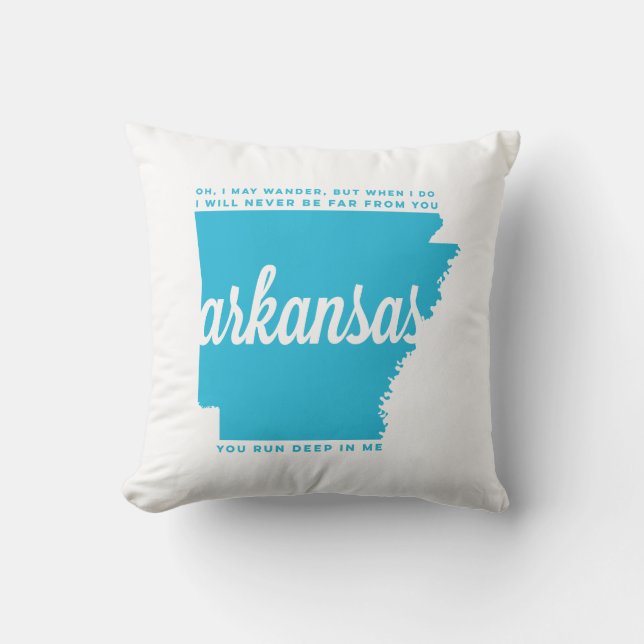 arkansas | song lyrics | sky blue throw pillow (Front)