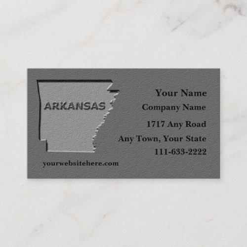 Arkansas State Business card  carved stone look